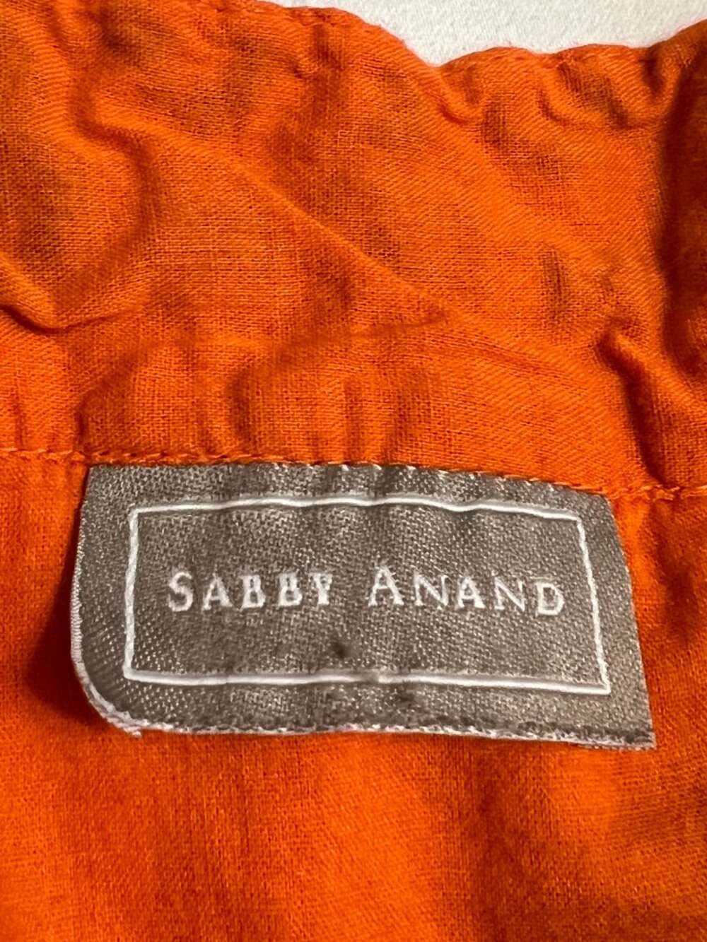 Sabby Anand Womens Large Orange Floral Bohemian Cotton Sleeveless Dress Tunic - Picture 4 of 12